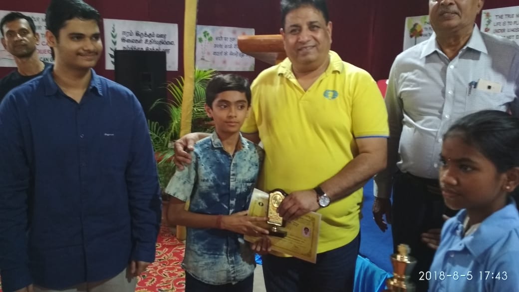 Pranav abrol won prize at National Chess 2018