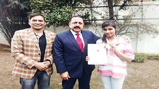 meenal honored by Dr. Jitendra