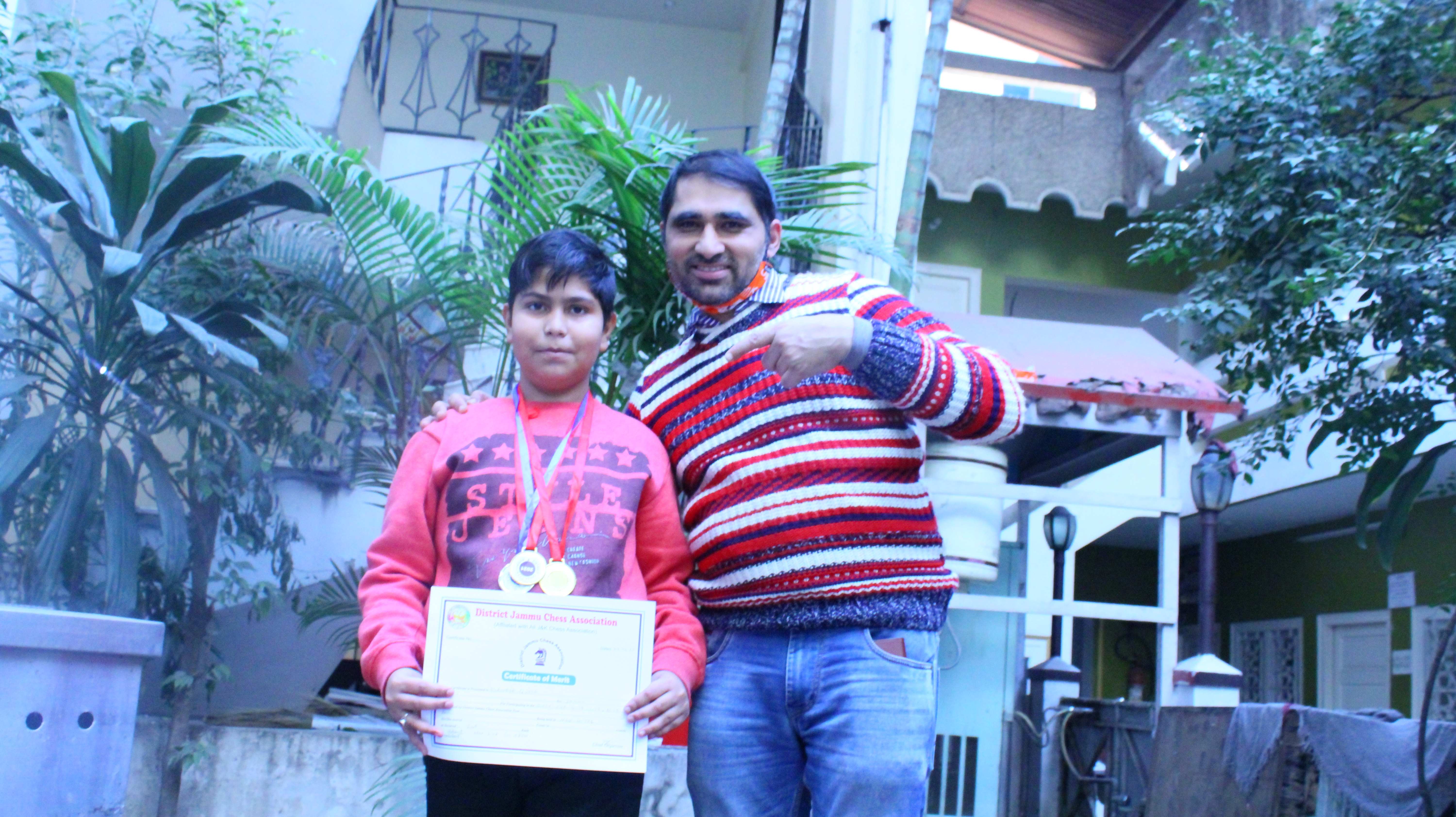 Surinder won 2 gold & 1 silver in 2021 jammu chess