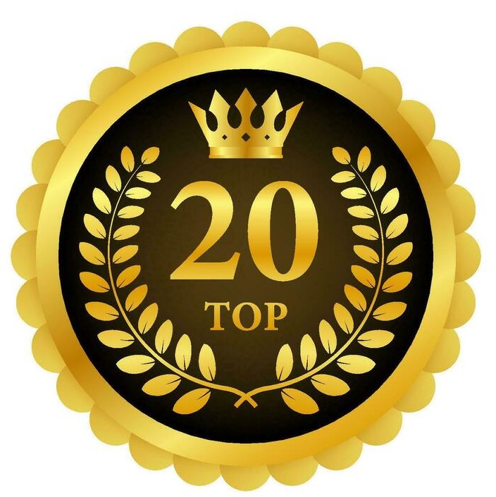 top-20-label-golden-laurel-wreath-icon-stock-illustration-vector