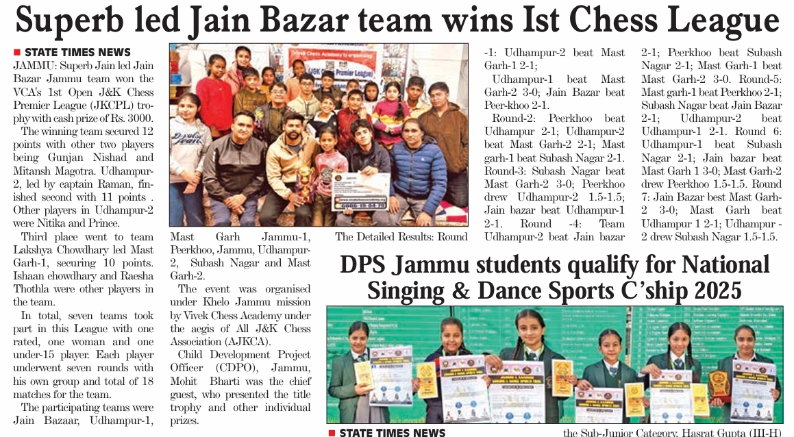 VCA 1st JKCPL dec 2025 (state times)