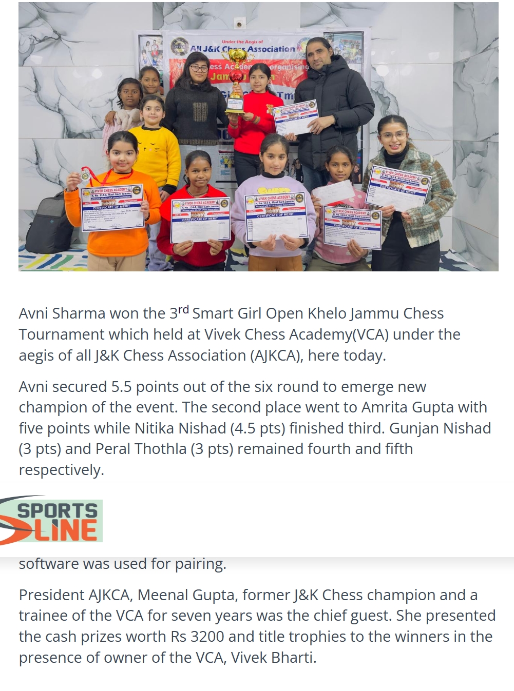 vca 3rd smart girl chess (feb 2026) (sports line paper)
